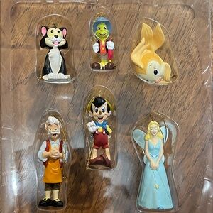 🎄 THIS WEEK ONLY Vintage Pinocchio Disney Character Christmas Ornament Set